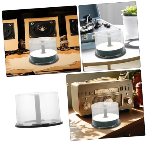 Cd Storage Bucket Empty Round Cd/Dvd Storage Container Space Saving Media Box for Home Dorm Easy Access Cd Holder Case 4 Pack 5.31 X 5.31 X 3.54 in