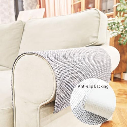 Couch Chair Arm Covers for Sofa, Waterproof Armrest Armchair Covers Non-Slip Recliner Slipcovers, Set of 2 (Green, 24"×20") - color: Green