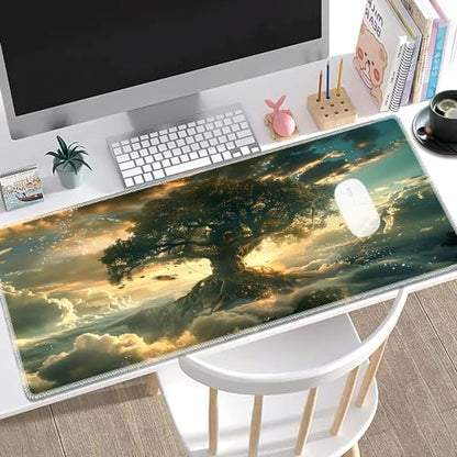 MTG Playmat, Smooth Surface Game Play Pad MTG TCG 24 x 14 inch with Storage Bag, Non-Slip Mouse Pad Card Fighting Game, Tree of Life - color: Tree Of Life