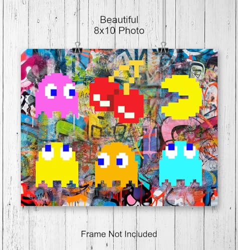Video game Room Decor - Gaming Room Decor - Boys Bedroom, Man cave, Rec Room, playroom Wall Decor - Gamer Art Print - Graffiti Wall Art - Game Room Wall Decor - Arcade game Gaming Posters 8x10