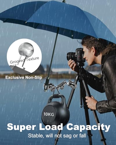 Double Super Clamp Mount with 1/4" Screw Interface [Full Metal] 360° Adjustable Umbrella Clamp for Photo Studio Light Stand, Pole, Cross Bars, Photography Reflector, Handlebar, C Stand, Desk
