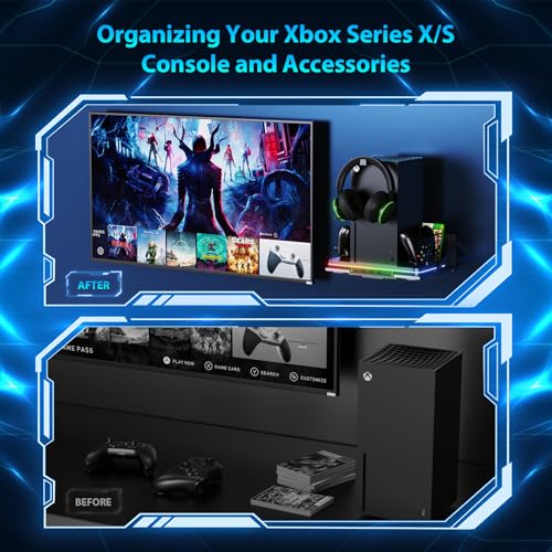 Wall Mount with Cooling Fan Charging Stand for Xbox Series X/S, Vertical Dual Controller Charger Station with 2 X 1100 mAh Rechargeable Battery for Xbox Console Accessories, 3 USB Ports, Headset Stand - size: Wall Mount+Cooling Charging Stand+Battery Pack