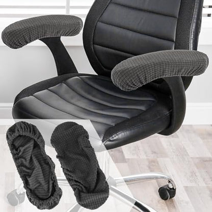 Kakalote Stretchable Office Chair Armrest Covers, 1Pairs Removable Arm Rest Slipcovers Elastic Arm Covers Protectors for Office, Desk, Gaming Chairs(Light Purple-No Padding) - color: Light Purple
