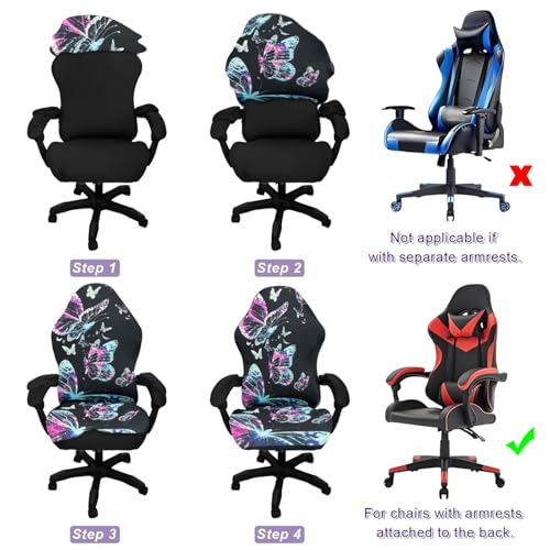 Gaming Chair Covers, 3D Printing One-piece Universal Fit Gaming Chair Seat Cover with Armrest Sloipcover(Color:Style 5) - color: Style 5