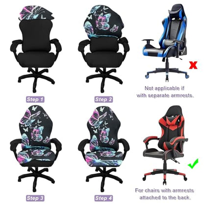 Gaming Chair Covers, 3D Printing One-piece Universal Fit Gaming Chair Seat Cover with Armrest Sloipcover(Color:Style 5) - color: Style 5