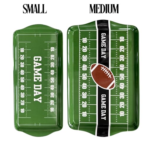 Sprinkles & Confetti Green Game Day Melamine Serving Tray with Handles - BPA-Free, Reusable Platter for Tailgates, Birthdays, Sports Parties - Durable for Charcuterie, Snacks, Wings - color: Green - Game Day