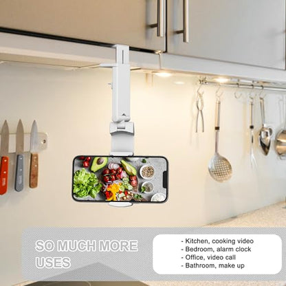 Perilogics Airplane Phone Holder Mount Universal in Flight Hands Free Viewing with Multi-Directional Dual 360 Degree Rotation (White) - color: White