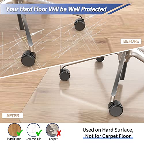 Amyracel Clear Chair Mat for Hardwood Floor - color: Clear, size: 30" x 48" Rectangular