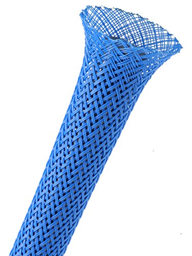1/8" PET Expandable Braided Sleeving - Color: Neon Blue - Length: 10FT - color: Neon Blue, size: 0.125 Inch Dia - 10 Feet