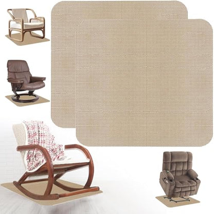 Recliner Pads for Hardwood Floors,Non Slip Recliner Grippers,Under Recliner Floor Protectors,Furniture Pads to Prevent Sliding,Non Slip Furniture Rail Pad for Recliners,Swivel Chairs - size: 2PCS-Square-Camel-30"x30"