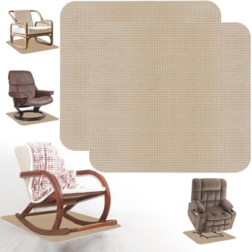 Recliner Pads for Hardwood Floors,Non Slip Recliner Grippers,Under Recliner Floor Protectors,Furniture Pads to Prevent Sliding,Non Slip Furniture Rail Pad for Recliners,Swivel Chairs - size: 2PCS-Square-Camel-30"x30"