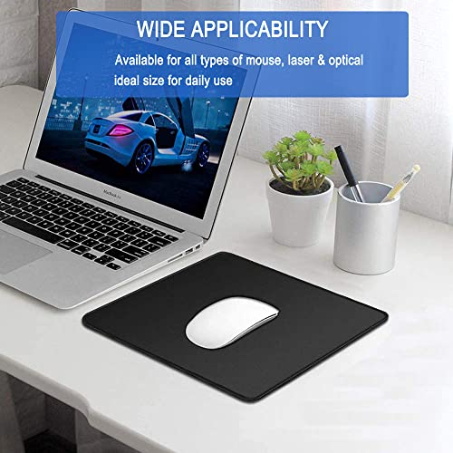 Mouse Pad, Upgraded 30% Larger Mouse pad with Durable Stitched Edges, Waterproof Mousepad, Nonslip Natural Rubber Base Mouse pad for Gaming Computer, Laptop, Office, Home, 11.8 x 9.8 x 0.12 in - color: Black, size: Medium