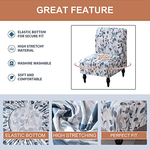Eco-Ancheng Armless Chair Slipcover Removable Armless Accent Chairs Covers Washable Armless Slipper Chair Slipcover Printed Armless Chair Furniture Protector Covers for Living Dining Room Hotel - color: A38