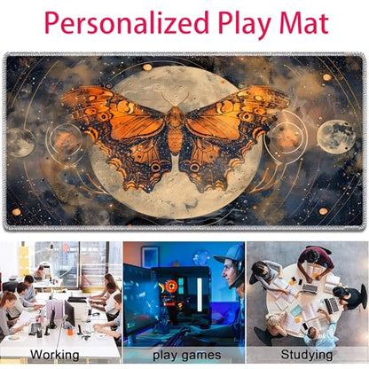 MTG Playmat, Smooth Surface Game Play Pad MTG TCG 24 x 14 inch with Storage Bag, Non-Slip Mouse Pad Card Fighting Game, Selenophora Sibirica - color: Selenophora Sibirica