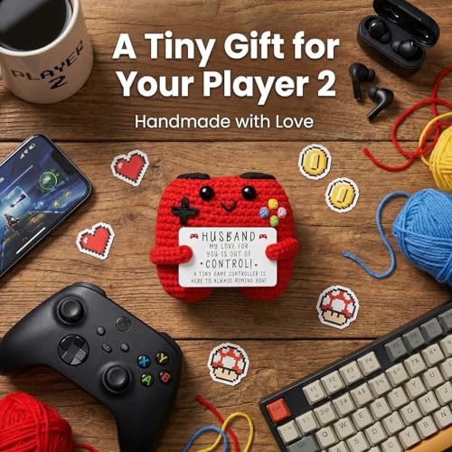 Handcrafted Crochet Game Controller Gift, Unique Husband Birthday Present, Custom for Him, Thoughtful Gaming Plushie for Men - style: for Husband