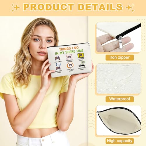 Mxrymvu Gaming Gifts for Women Makeup Bag Gamer Gifts for Game Lover Video Game Gift for Sister Friends Niece Gaming Lovers Cosmetic Bag for Birthday Graduation Christmas Zipper Travel Toiletry Pouch