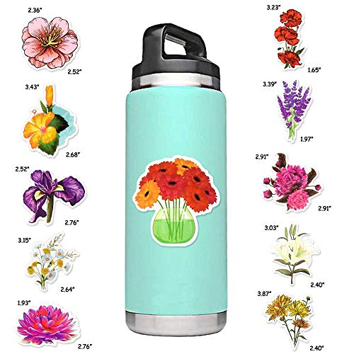 Flower Stickers for Kindle Girls Flower Stickers for Water Bottles Laptop Scrapbook Book Waterproof(50 Pcs) - style: Flower Stickers