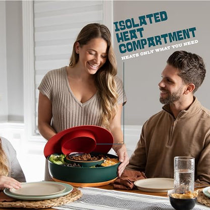 Taco Tuesday Kit - Taco Bar Serving Set for a Party - 30oz Heated Pot, 4 Taco Holders, & Detachable Lazy Susan Tray - Taco Night Fiesta – Unique Couple & Housewarming Gift Set Ideas