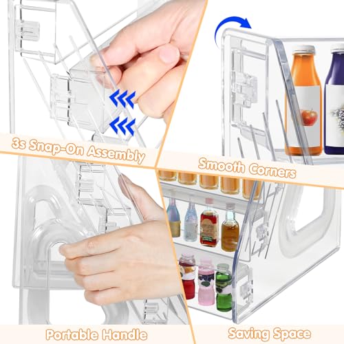 2 Pack Clear Acrylic Mini Brand Display Shelf, 7 Tiers Miniature Toys Organizer Holder Storage Rack for Mini Collectible Toys (Mini Brand Not Included)