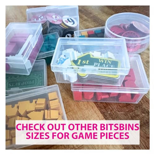 PRODUCT80 8 Pack BitsBins 100+ Card Box with Unique Inner Wall Design, Holds 142 Un-sleeved or 75 Sleeved Standard Playing Cards, Compatible with MTG and Pokemon Cards, Snap Tight Lid - size: 100+ Card Box, Pack of 8
