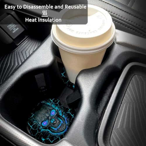 2 Pack Bullet Flag Car Coasters for Cup Holders,Neoprene Anti Slip Mat | 2.75" Universal Size,Auto Rubber Drink Coasters Decor Car Accessories Interior Bullet Flag Gifts for Women Men - color: 12GAUGE
