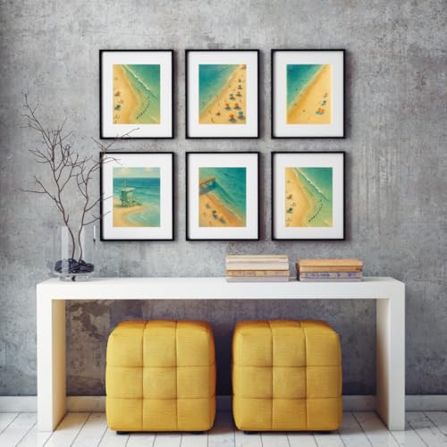Beach Poster Set of 9, Coastal Style Canvas Ocean Wall Art Prints, Relaxing Blue Beachy Décor for Bedroom, Living Room, or Dorm, Summer Seaside Home Decoration (Beach Decor Set of 9, 8x10 Unframed, Coastal Beach Wall Art Prints 9 Piece) - style: Beach Dec