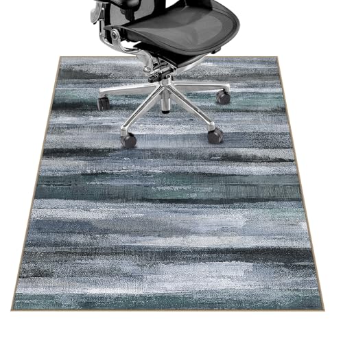 Office Chair Mat for Hardwood Floor&Tile Floor,36"X 48" Heavy Duty Desk Chair Mat for Hard Floors,Under Desk Rug for Rolling Computer Chair,Anti Slip,Low Pile Carpet Floor-Abstract Dark Grey - color: Abstract Dark Grey, size: 36"X 48"