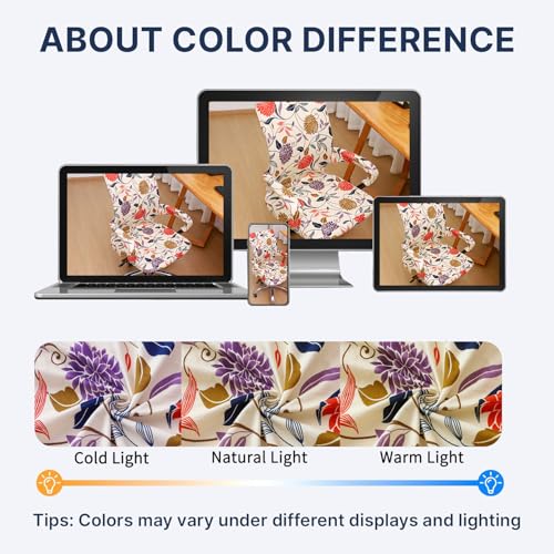 Waterproof Office Chair Cover with Armrest Cover 18Inch Wide Stretch Printed Floral Small Desk Computer Chair Covers with Long Zipper Arm Slipcovers Washable - color: Waterproof-printed Flower, size: Small