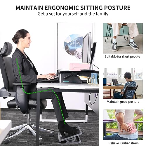 EUREKA ERGONOMIC Tilt Adjustable Footrest, Foot Rest for Under Desk at Work with Massage Surface, Office Foot Rest Under Desk with 20 Degree Tilt No Locking, Metal Frame - style: Compact
