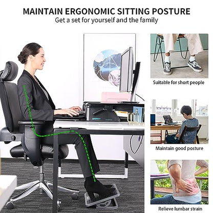 EUREKA ERGONOMIC Tilt Adjustable Footrest, Foot Rest for Under Desk at Work with Massage Surface, Office Foot Rest Under Desk with 20 Degree Tilt No Locking, Metal Frame - style: Compact