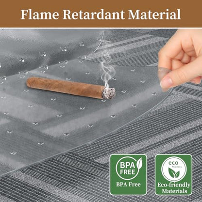 Office Chair Mat for Carpet, 48" X 60" X 0.09" Desk Chair Mat for Carpet Floors, Clear and Thick Rolling Computer Chair Mats with Non-Slip Studded for Home and Office Low Pile Carpets - size: 48" X 60" Rectangle