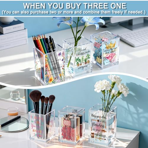 You Are So Love Acrylic Cosmetic Holder, Rainbow Heart Inspirational Quotes Desk Organizer for Home Office Library Classroom Desk, Pen Holder Gifts For Women Men Friends Daughter Son - color: rainbow