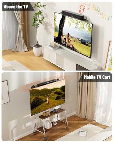 Soundbar Mount, No Drilling Steel TV Top Shelf with Storage Boxes, Sound bar Mount up to 15 lbs, Universal Sound Bar TV Mount Bracket, Soundbar Mount Above TVs Compatible with Samsung, Sony (33.8") - size: 33.8" with Storage Boxes