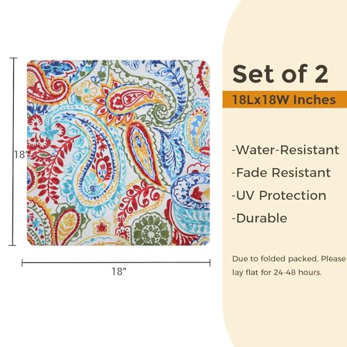 FUNHOME Water Resistant Outdoor Throw Pillow Covers 18x18 inch Set of 2,Zipper Pillows Cover,Home Decorative for Sofa Headrest,Patio Furniture Couch Chair Pillows Cover Only(Phoenix) - color: Phoenix (Cover Only), size: 18" x 18" (Pack of 2)
