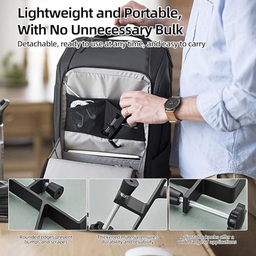 Desk Mount Bag Holder Hook Clamp,On Backpack Hanger Portable Desk Mount Headphones Holder for Reduce Desk Clutter Table Desk Table Hanging Storage (4 Pcs-Double Hook Black) - color: 4 Pcs-Double Hook Black