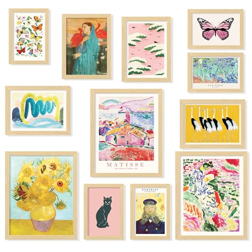 97 Decor Colorful Eclectic Home Decor Aesthetic - Eclectic Posters Famous Artist Paintings Colorful Wall Art Prints, Unique Gallery Wall Art Funky Decor for Teen Girl Dorm Bedroom (8x10 Unframed) - color: Eclectic Cozy