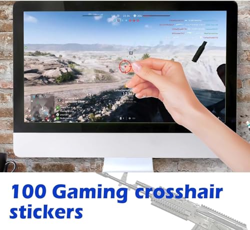 100PCS No Scope Aim Assist Stickers – Static Cling Crosshair Decals for FPS Games, Reusable 1–2cm Aiming Dots for Monitors, PC, PS5, Xbox, Switch – No Glue, Screen Safe