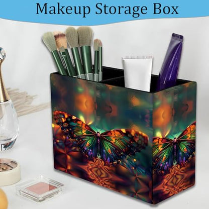 Pen Holder and Anti-Slip Mouse Pad Combination, Makeup Brush Storage Box, Tableware Storage Box, Suitable for Office and Home - Psychedelic Butterfly - color: Psychedelic Butterfly