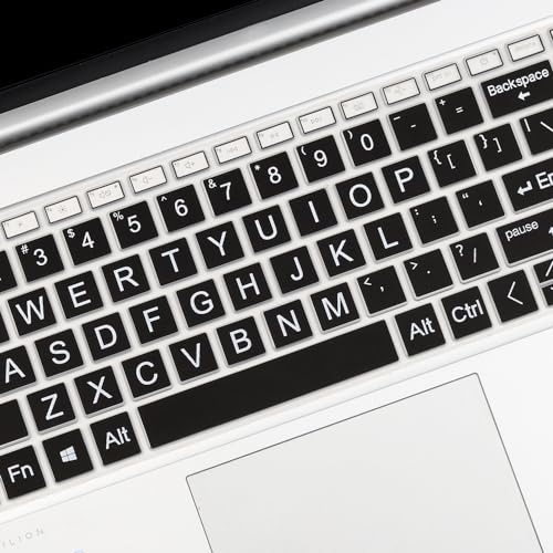 Large Print Keyboard Cover for 2025-2023 HP Laptop 17-cn 17-cp, HP Essential Laptop 17t 17.3, HP 17z-cp300 17t-cn400 17t-cn300 17-cn4033cl 17-cn2083dx 17-cn0001tg 17-cn4065cl 17-cp3005dx 17-cp2099nr - color: GradientBlack(Large Letters)