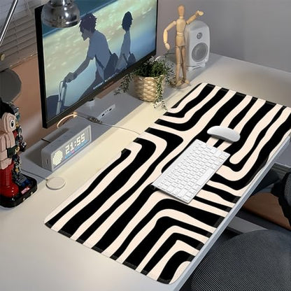 iCasso Gaming Mouse Pad (35.4x15.7 in), Large Stable Rubber Base Mousepad with Stitched Edges, Keyboard Mouse Mat for Work, Game, Office, Home - Curve - color: Curve