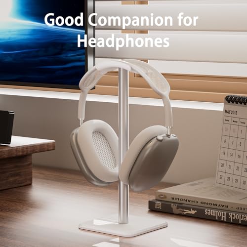 Headphone Stand - Headset Stand with Aluminum Hanger, Headphone Holder for AirPods Max, Sony, Bose, Beats and More (White) - color: White