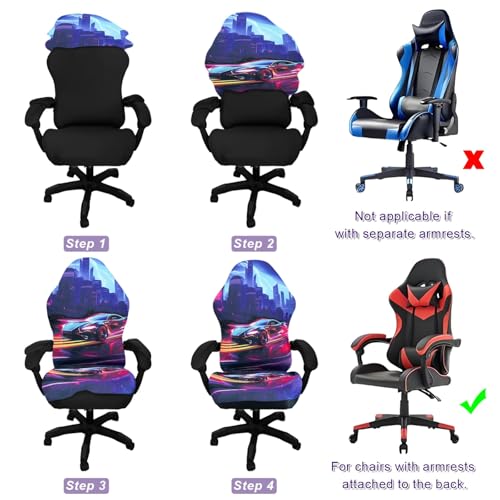 Gaming Chair Covers, 3D Printing One-piece Universal Fit Gaming Chair Seat Cover with Armrest Sloipcover(Color:Style 2) - color: Style 2