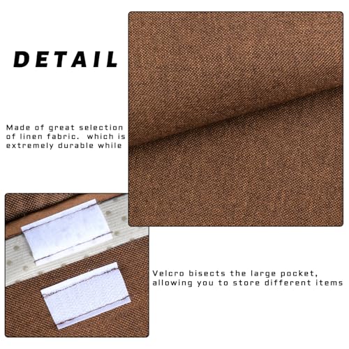 NB Sofa Armrest Organize remote holder bedside caddy organizer with 5 pockets，non-slip couch remote control holder couch armchair caddy accessories (Brown, 35"x12.4") - color: Brown, size: 35"x12.4"
