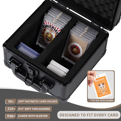 Card Storage Box Waterproof Card Case with Handle Portable Trading Card Case with Sponge Partition Graded Card Storage Case Organizer Fits CSG, BGS, CGC, SGC,PSA (S) - size: S