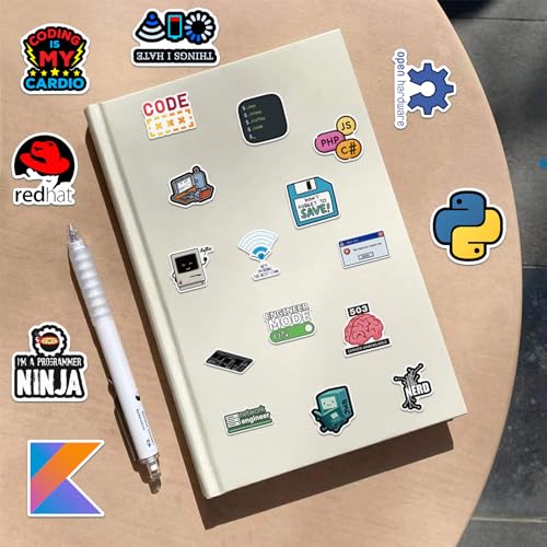 110PCS PCS Programming Stickers Funny, Vinyl Waterproof for Water Bottle Laptop Luggage Guitar Gifts for Teens Girls Kids Adult Students Funny - style: Programming Stickers