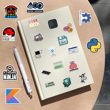 110PCS PCS Programming Stickers Funny, Vinyl Waterproof for Water Bottle Laptop Luggage Guitar Gifts for Teens Girls Kids Adult Students Funny - style: Programming Stickers