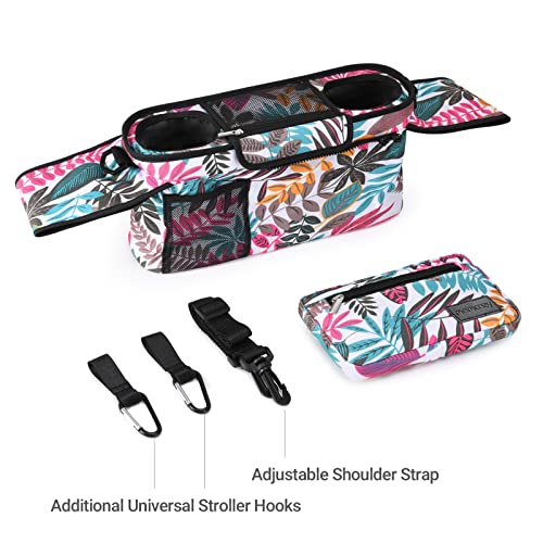 Momcozy Universal Stroller Organizer, 2 Insulated Cup Holders, Removable Zip Pocket, Adjustable Straps, Large Capacity Baby Essentials Compact Design, Fits Any Stroller (Multicolor) - color: Multicolor