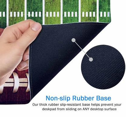 Gaming Mouse Pad Large, Keyboard Mouse Mat Desk Pad, Non-Slip Rubber Base with Stitched Edges Mousepad, 31.5X15.7 inch American Football Field and Ball - color: American Football Field and Ball, size: 31.5L x 15.7W inches