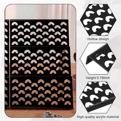 Yalikop 24 Pcs Trading Card Risers for Display Case Acrylic Modular Display Risers for Cardshow Vendor Sport Card Board Game(Semicircle) - style: Semicircle