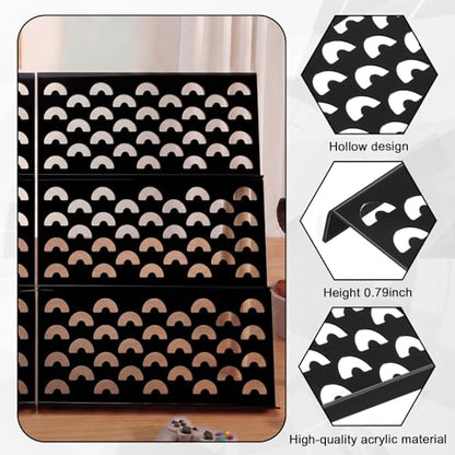 Yalikop 24 Pcs Trading Card Risers for Display Case Acrylic Modular Display Risers for Cardshow Vendor Sport Card Board Game(Semicircle) - style: Semicircle